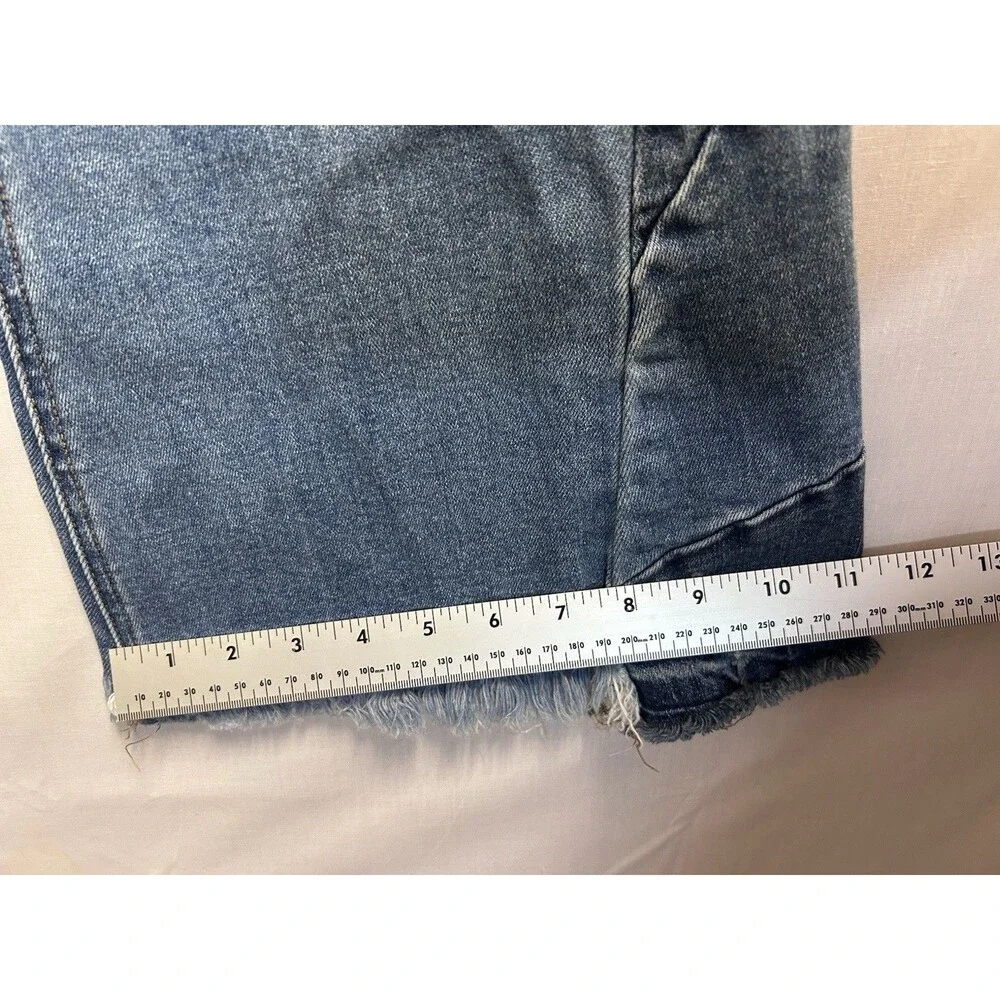 Altar’d State Distressed Denim Patchwork Bell Bottom Jeans Y2K Size 27